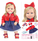 Boneca Bebê Reborn Loira com Bolsa e Acessórios