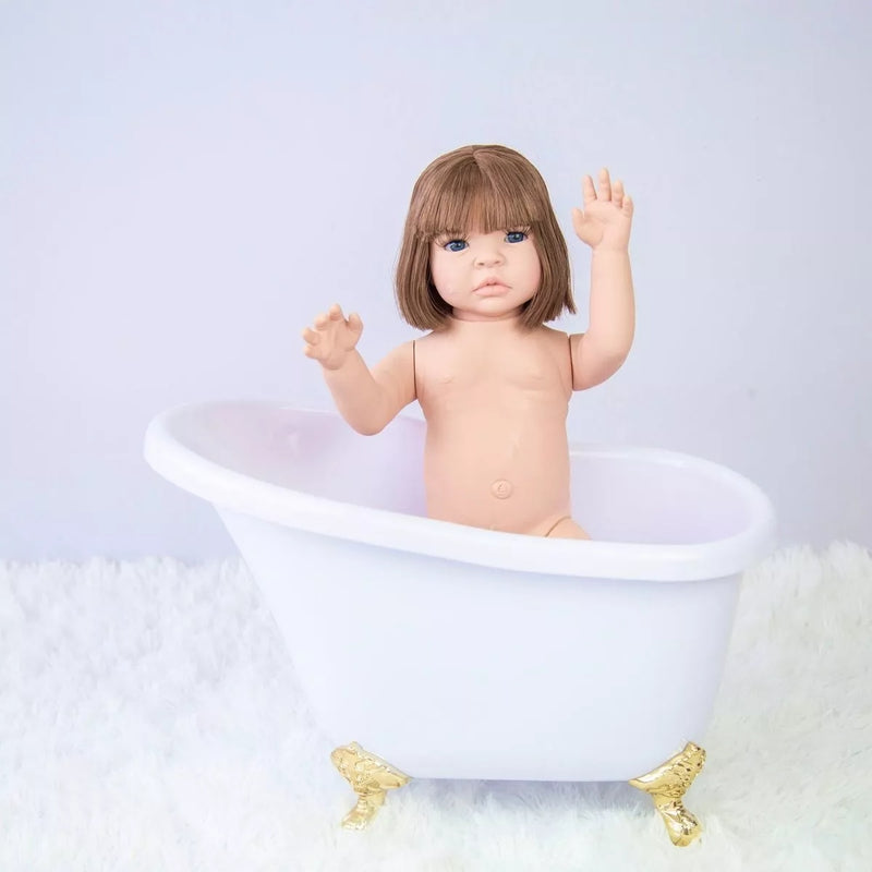 Boneca Reborn de Silicone com Bolsa Maternidade Completa