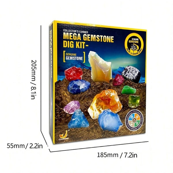 Brinquedo Educativo de Escavação – Descubra Pedras Preciosas e Cristais