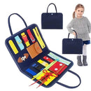 Busy Board Montessori Portátil – Placa Sensorial Dobrável para Aprendizado e Coordenação Motora
