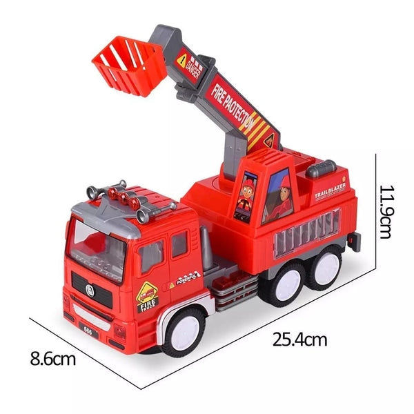 Caminhão de Bombeiro Brinquedo Infantil – Luzes 4D, Sirene Realista e Movimento Bate e Volta