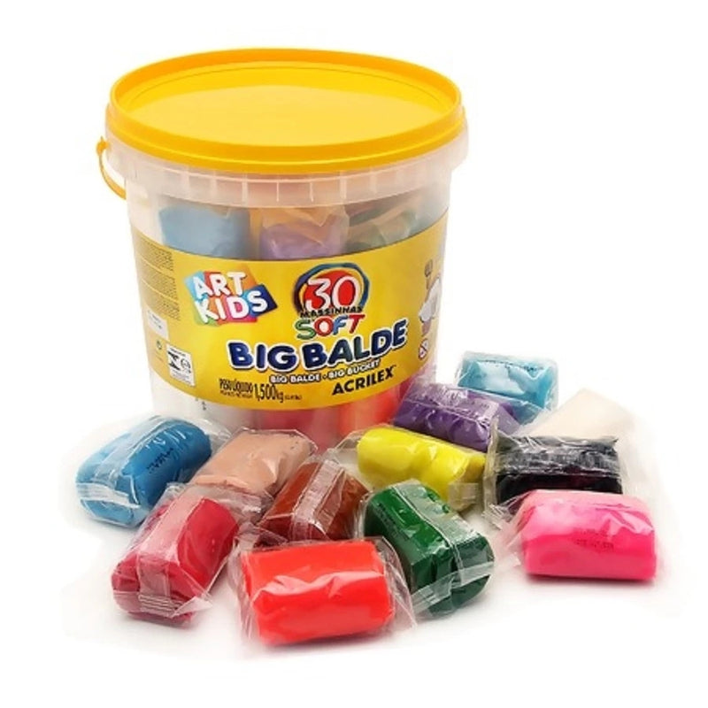 Grande Balde de Massinha 30 Peças para Modelar