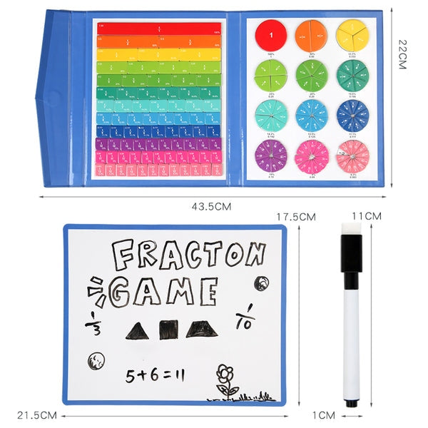 Livro Magnético Educativo de Frações Montessori – Aprendizagem Matemática com Peças Destacáveis