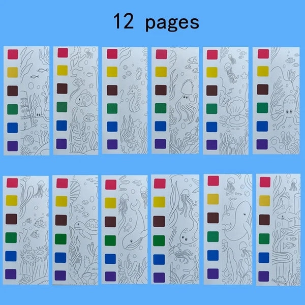 Livro de Colorir Infantil com Aquarela – 12 Páginas Educativas para Pintura e Diversão - Compre 1 Leve 2