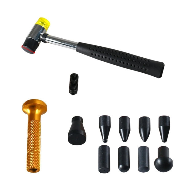 Martelo Removedor de Amassados Automotivos – Kit 9 Peças para Reparo de Lataria Sem Danificar a Pintura