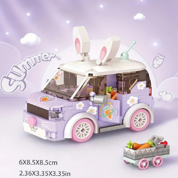 Mini Blocos de Construção Infantil – Carro Criativo de Desenho Animado para Montar, Presente Educativo e Decorativo para Crianças