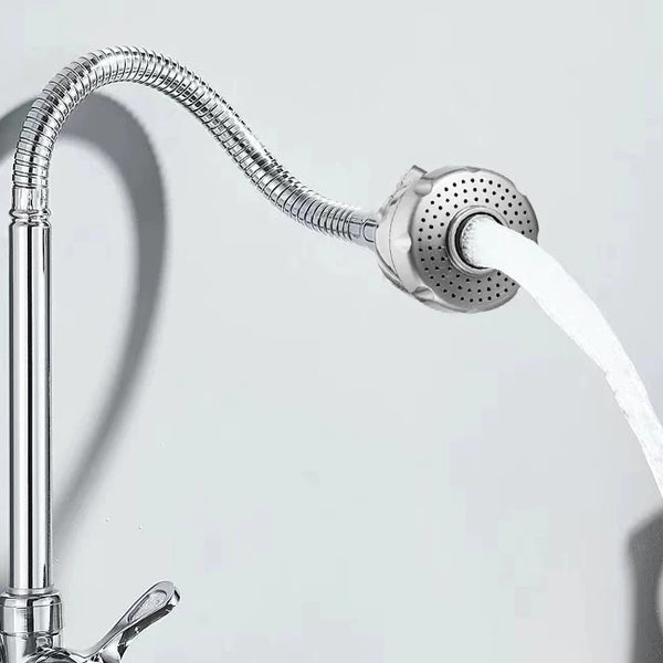 Torneira de Parede Inox Prata para Cozinha com Chuveiro 360° – Luxo