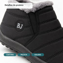 Bota Feminina Slip-On Impermeável com Forro Peludo - Quente e Confortável para Inverno
