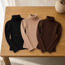 Kit 3 Blusas Tricot Feminina Gola Alta Canelada Basica 5