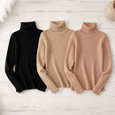 Kit 3 Blusas Tricot Feminina Gola Alta Canelada Basica 10