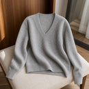Pulover Feminino Caxemira Decote V Rendado Inverno 4