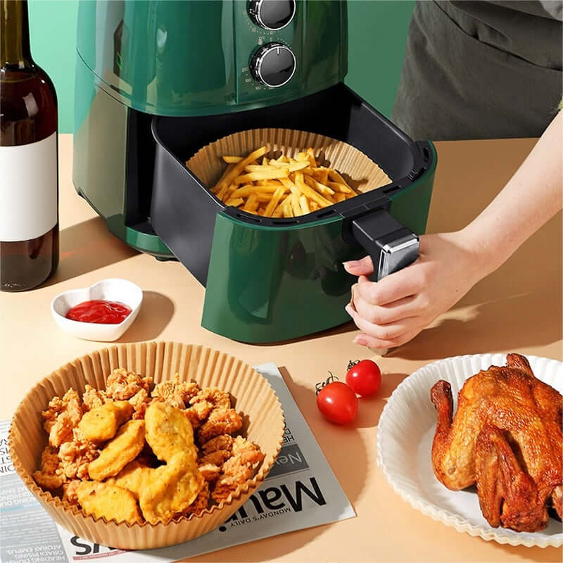 Forro de Papel Protetor Antiaderente para Air Fryer