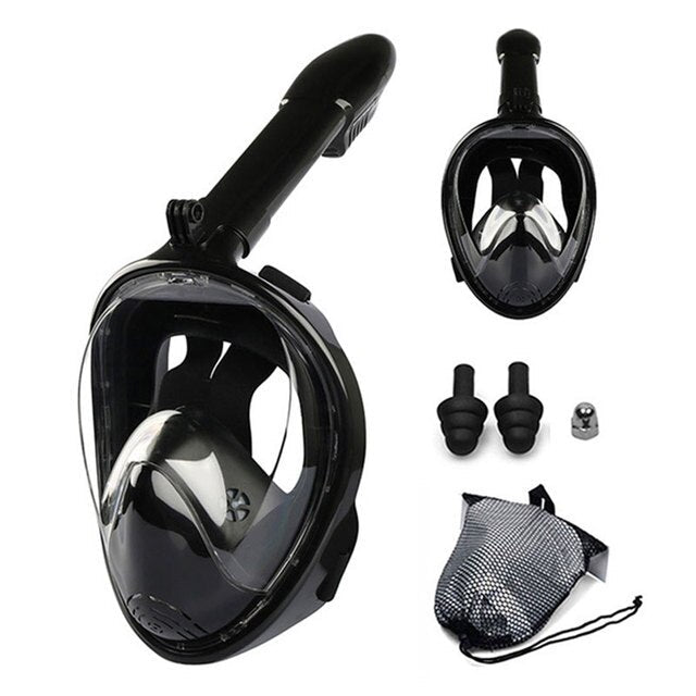 Máscara de Mergulho Snorkel com Suporte para Câmera GoPro